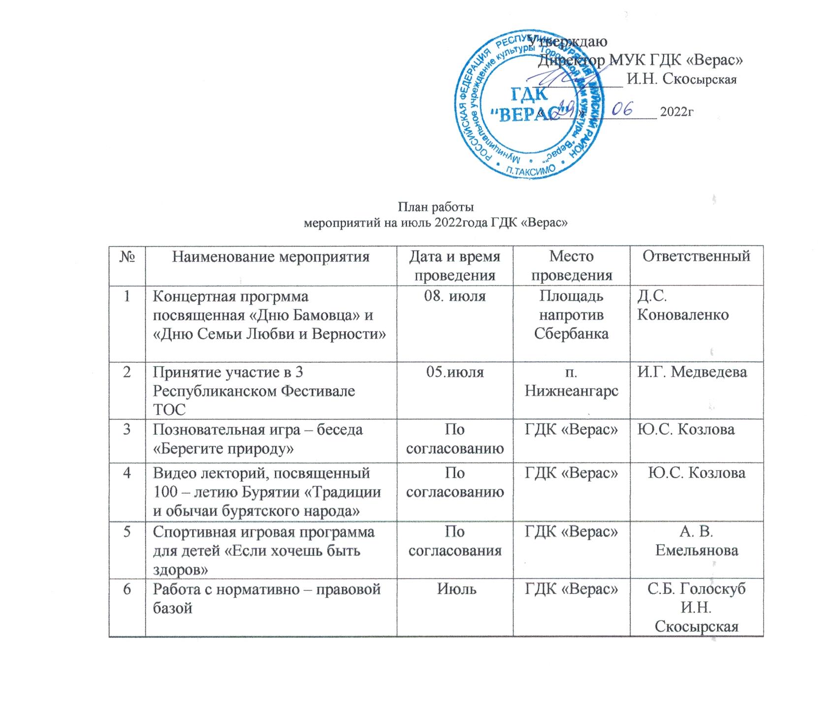 план июль иракинда